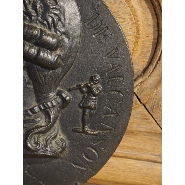 19th Century French Cast Iron Profile of Jacques De Vaucanson, Diam. 9 Inches For Sale - Image 10 of 12