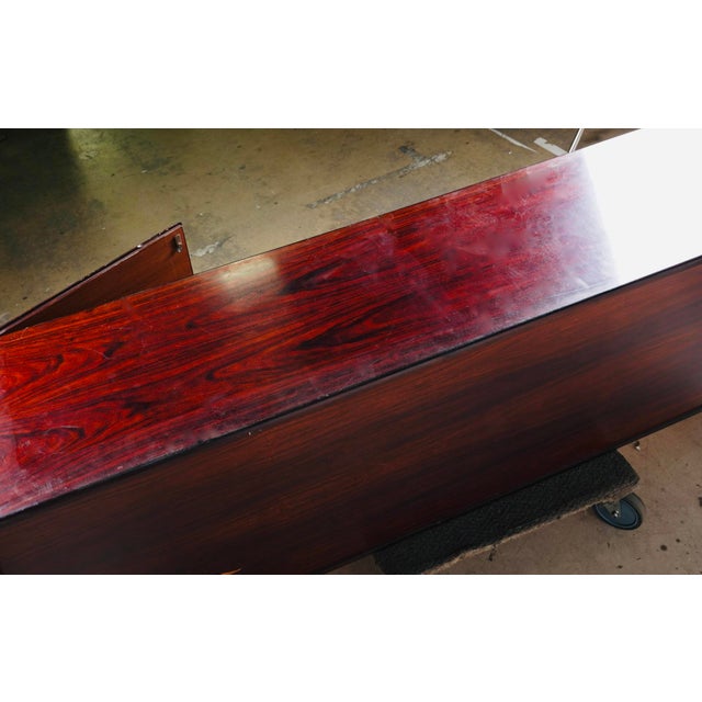 Oxblood Red Mid-Century Scandinavian Modern Rosewood Credenza, Denmark, C. 1960s For Sale - Image 8 of 9
