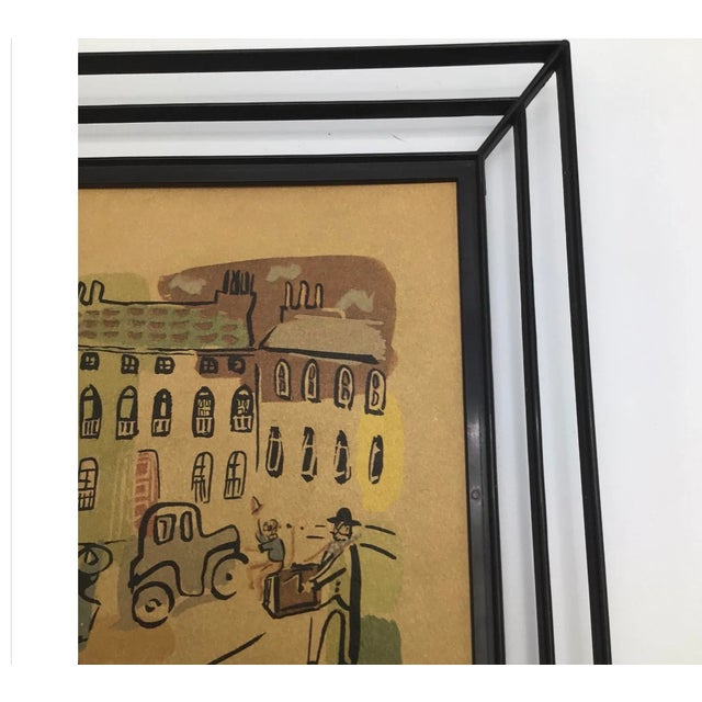 Vintage Framed Modern Art Street Scene Silkscreened Serigraphs by Nicholas Takis a Pair Chairish