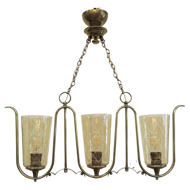 1950s Mid-Century French Horizontal Chandelier in the Style of Jean Royere For Sale - Image 13 of 13