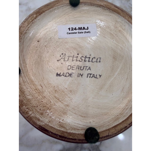 Artistica Italian,Majolica ,Hand Painted,Lidded Canister,Jar. For Sale - Image 4 of 4