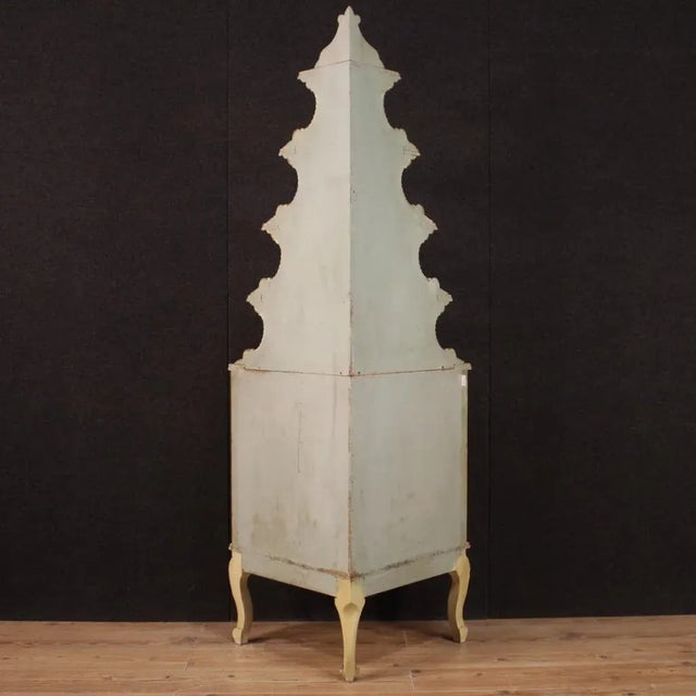 Corner Cabinet in Lacquered, Gilded and Painted Wood, 1960 For Sale - Image 10 of 12