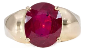 5.8Ct Madagascar Ruby Estate Ring in Solid 14k Gold – Oval, 11x9mm, Size 6.75