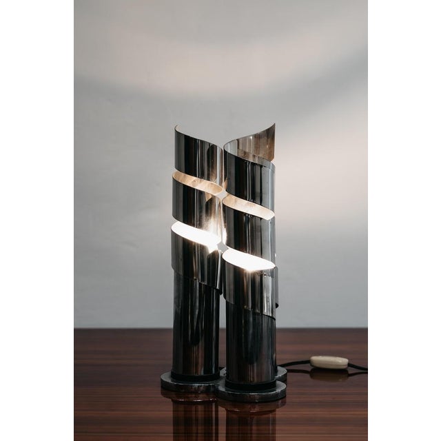 Chromed Steel Spiral Table Lamp, 1970s For Sale - Image 16 of 17