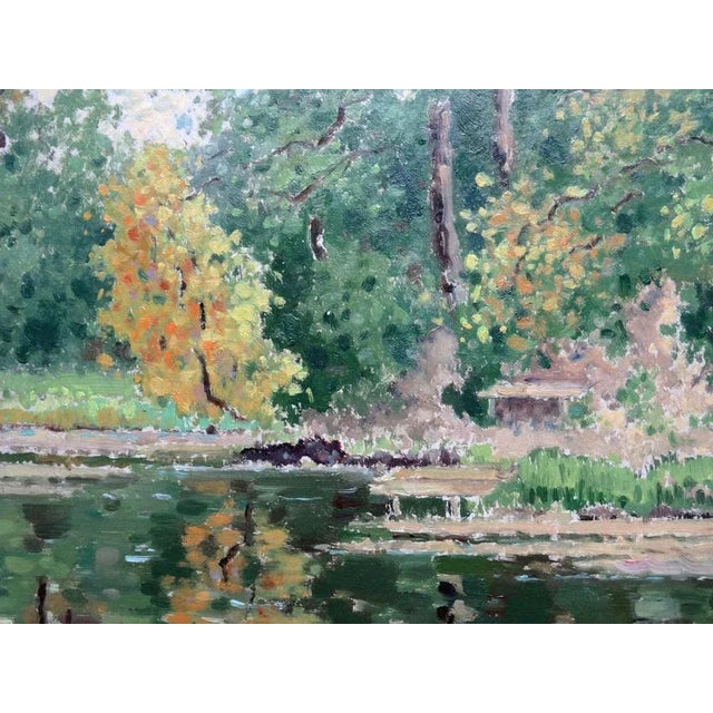 Steiner Vera Steinerte-Berzina, Autumn Landscape, Oil on Cardboard For Sale - Image 4 of 8