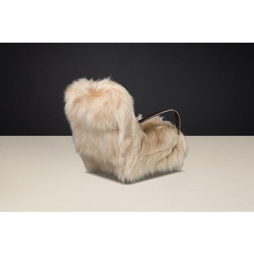 1940s Art Deco Lounge Chair in Icelandic Sheepskin and Bentwood from Jindřich Halabala, 1940s For Sale - Image 5 of 11