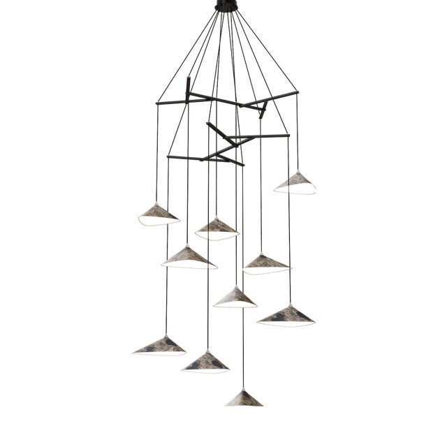 Emily V10 Group Pendant Light in Oxid by Daniel Becker for Moss Objects For Sale