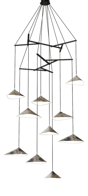 Emily V10 Group Pendant Light in Oxid by Daniel Becker for Moss Objects