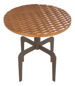 Sahel Low Side Table with Gougée Wood Top by Fabian Pellegrinet Conte