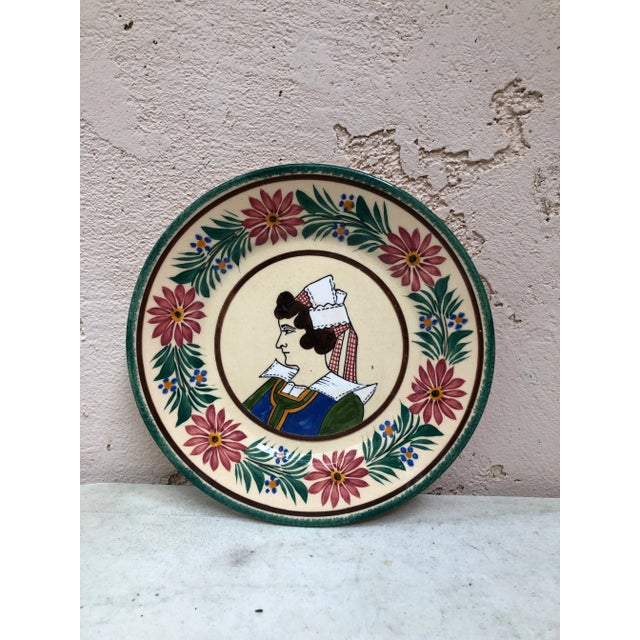 1920s French Faience Plate Quimper, Circa 1920 For Sale - Image 5 of 5