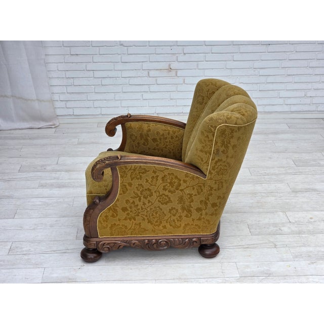 Wood Danish Oak and Wool Armchair, 1960s For Sale - Image 7 of 18