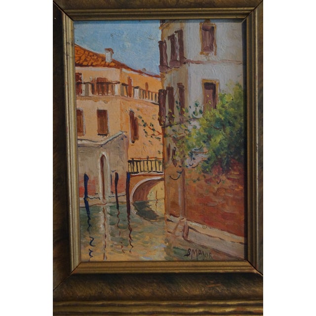 1940s Boris Major Venice Italy Canal Painting For Sale - Image 9 of 10
