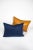 Brown Leather + Blue Felt Pillow For Sale In Raleigh - Image 6 of 7