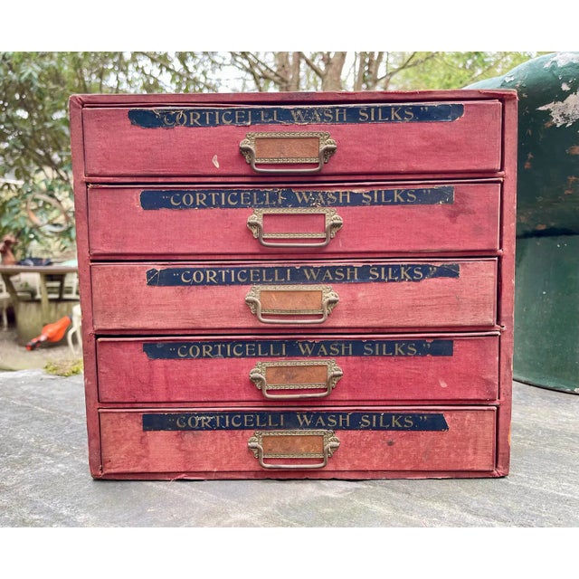 1920s Antique Specimen Case Corticelli Silk Spool Cabinet For Sale - Image 4 of 6
