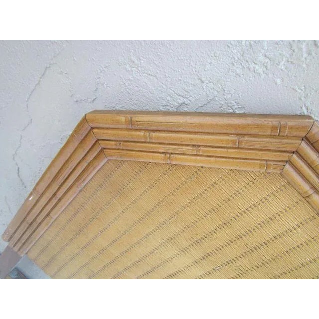 1980s 1980s Hollywood Regency Style Faux Bamboo Wood Wicker Queen Headboard in Honey Color For Sale - Image 5 of 11
