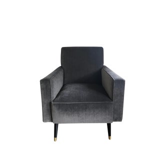 Brand New Taylor Burke Aspen Slate Velvet Chair For Sale
