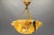 French Art Deco Yellow Alabaster Pendant with Dark Veining & Brass, 1920s For Sale - Image 17 of 18