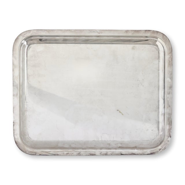 Christofle Rubans Pattern Silverplate Serving Tray For Sale - Image 4 of 5