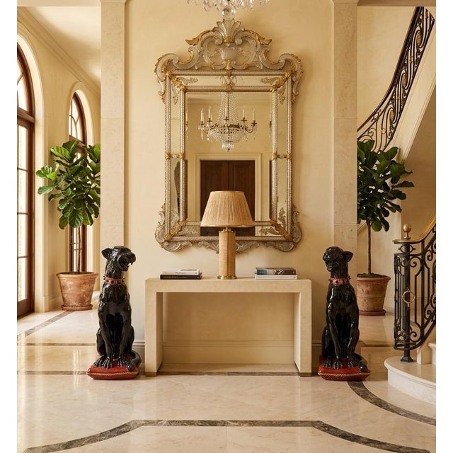 Black Pair of Ceramic Panther Statues For Sale - Image 8 of 10