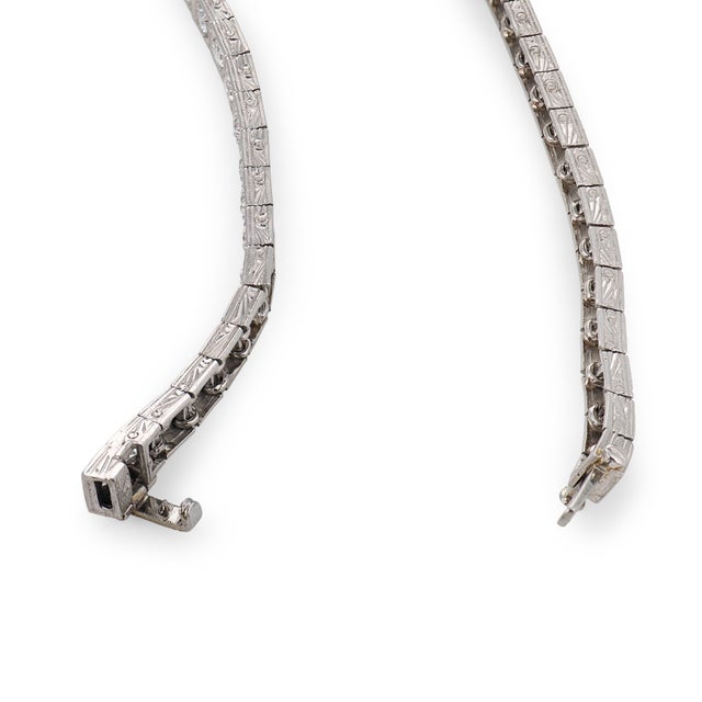 1920s 1920s Art Deco 2.00 Carat Old European Cut Diamond Platinum Tennis Bracelet For Sale - Image 5 of 5