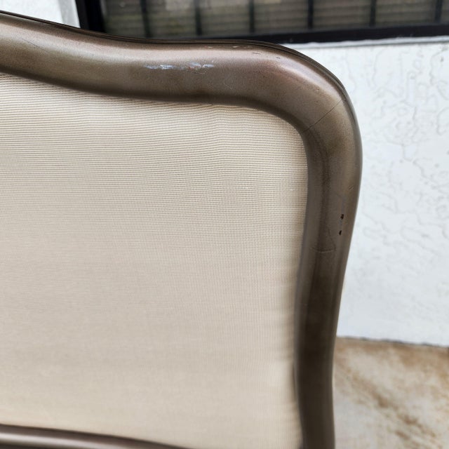 Vintage French Louis XV Armchairs Damask Linen Pair For Sale - Image 16 of 16