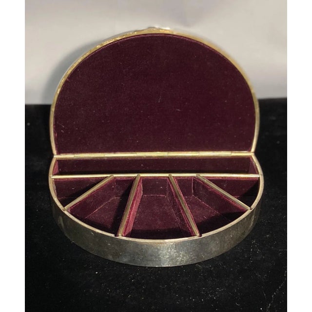 Gorham Gorham Hand Hammered Sterling Silver Crescent Shape Jewelry Box For Sale - Image 4 of 6