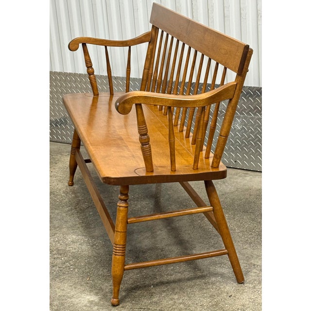English Mid 20th Century Bent Bros Colonial Maple Bench For Sale - Image 3 of 10