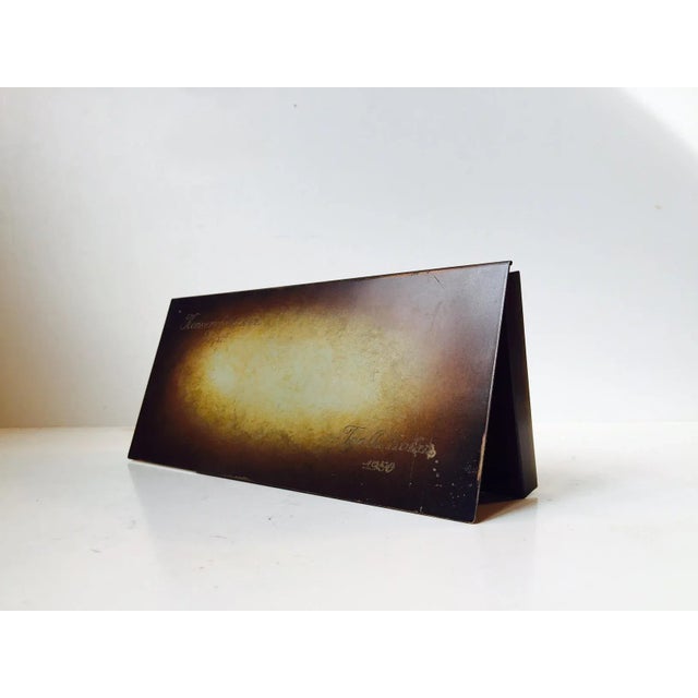 Swedish Art Deco Bronze Enamel Pencil or Game Box from Ystad Brons, 1940s For Sale - Image 3 of 4