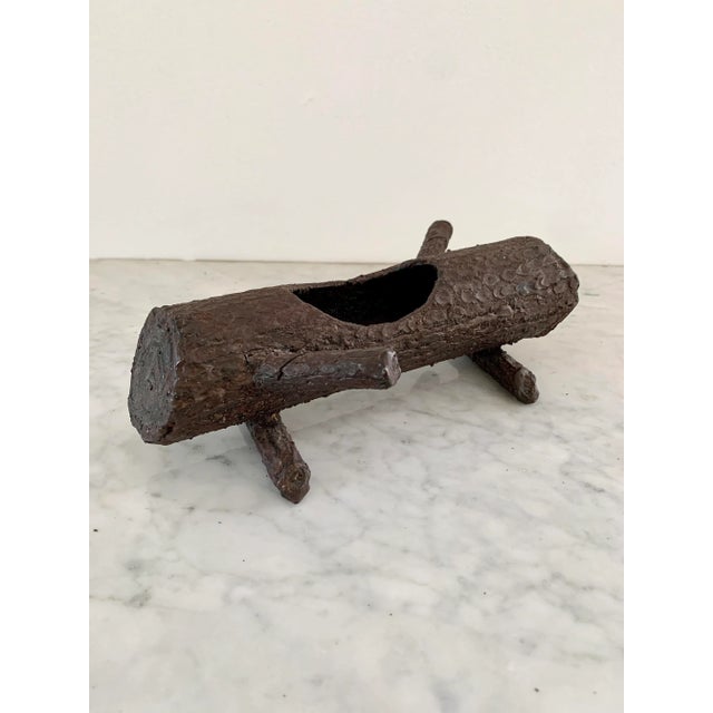 Mid 20th Century Mid-Century Cast Iron Faux Bois Log Planter For Sale - Image 5 of 14