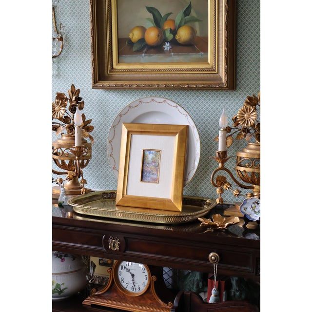 Blue 2003 Judy O’Brien Galatha Miniature Heron Landscape Painting For Sale - Image 8 of 18