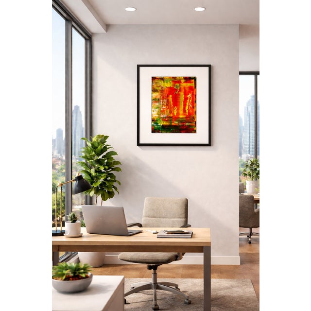 Flames of Passion Abstract Expressionism Acrylic Painting by Shabs Beigh For Sale - Image 4 of 8