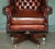 Chesterfield Wingback Swivel Office Chair in Hand-Dyed Leather from Harrods London, 1970s For Sale - Image 11 of 18