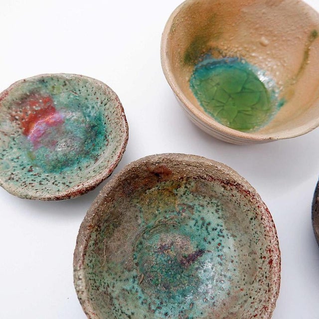 Green Decorative Ceramics by N. Lebrun for Fond d'Atelier, Belgium, 1970s, Set of 6 For Sale - Image 9 of 13