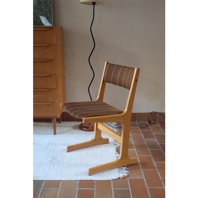 Dining Chairs in Beech and Striped Fabric from Farstrup Møbler, Denmark, 1970s, Set of 4 For Sale - Image 16 of 17