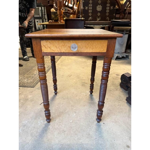Antique Federal Style 1 Drawer Side Table For Sale - Image 10 of 13