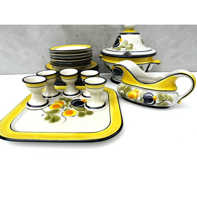 Vintage Farmhouse Aragon German Pottery Ceramic Dinner Service , 1980s, Set of 21 For Sale - Image 6 of 12