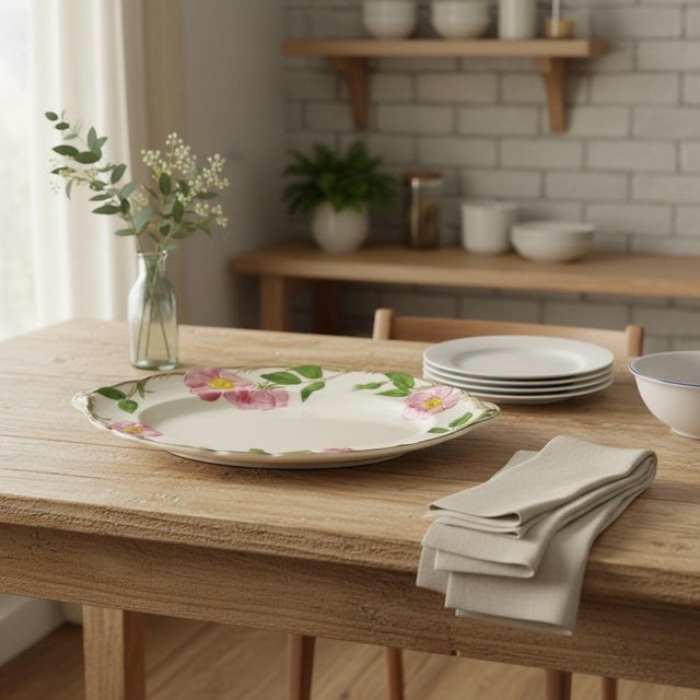 Bring a touch of classic Americana to your table with this beautiful Franciscan Desert Rose serving platter, featuring the...