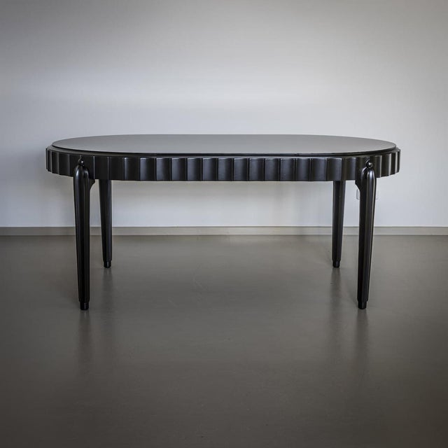 Black Art Deco Dining Room Set, Italy, 1930s, Set of 8 For Sale - Image 8 of 10