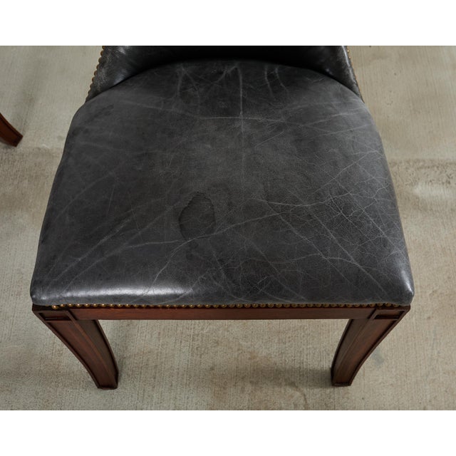 Set of Four Ralph Lauren Highgate Leather Dining Chairs For Sale - Image 12 of 18