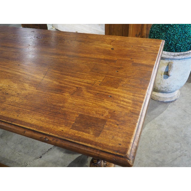 Renaissance Large 19th C. Italian Renaissance Revival Carved Walnut Fratino Center Table For Sale - Image 3 of 18