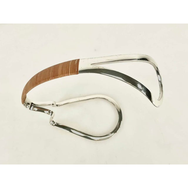 1960s 1960s Eisenberg Lozano Sculptural Silver Plated Wine Bottle Holder For Sale - Image 5 of 11