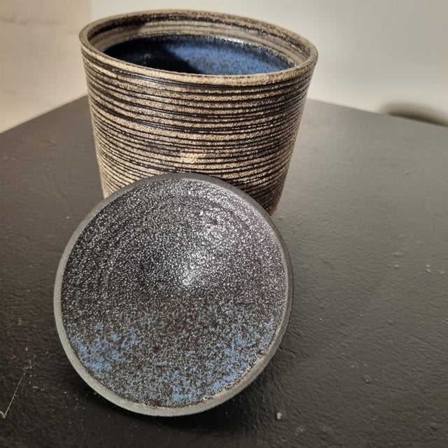 Black Ceramic Pot by Jaap Dommisse, 1960s For Sale - Image 8 of 13