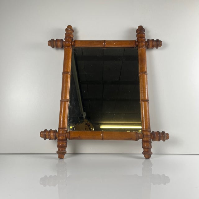 Bamboo-Style Turned Wood Mirror, 1900-1930 For Sale - Image 5 of 14