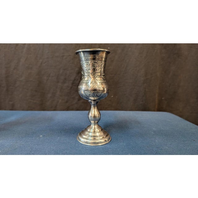 Early 20th Century Sterling Silver Kiddush Cups- Set of 7 For Sale - Image 10 of 11