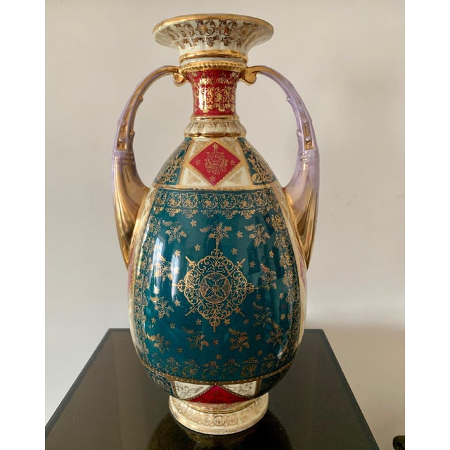 Vintage Royal Vienna-Style Shield/Beehive Marked Austrian Vase For Sale - Image 4 of 10