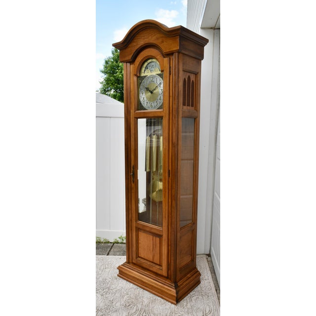 1960s Vintage Piper/Montogemery Ward Traditional Style Grandfathers Clock For Sale - Image 5 of 12