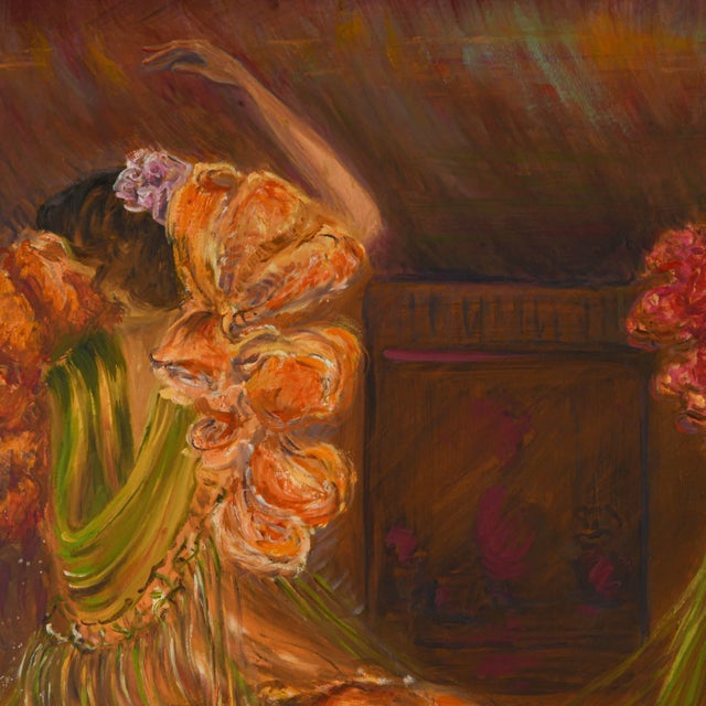 Figurative Framed Signed "Flamenco Dancers" Painting on Canvas by Teresa Perea For Sale - Image 3 of 10