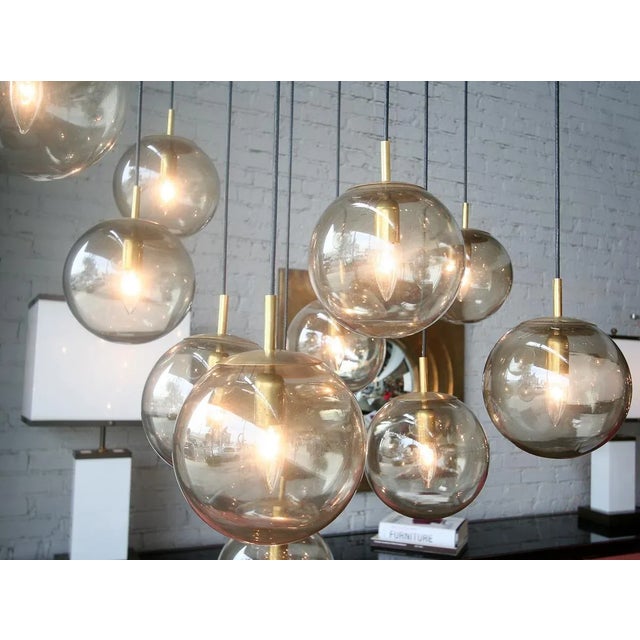 Not Yet Made - Made To Order Custom Adesso Imports Modern 12 Ball Smoked Glass Murano Chandelier For Sale - Image 5 of 10