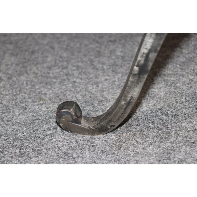 Stone Regency Style Verdi Marble Top Desk With Forged Iron Base For Sale - Image 7 of 10