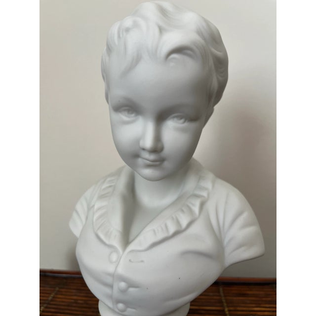 French Mid-Century French Bisque Bust of a Young Child For Sale - Image 3 of 9